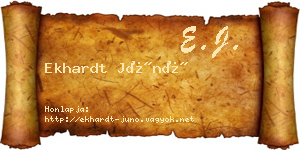 Ekhardt Júnó névjegykártya